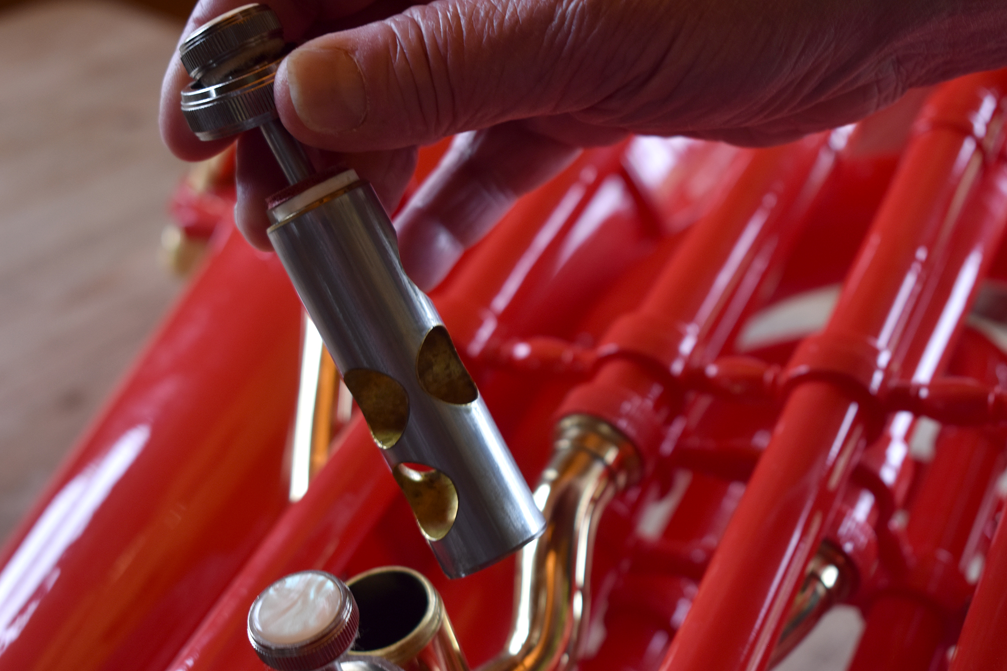 Pumpventil einer Kunststofftuba